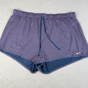 Nike Running Shorts Womens 3X x 4" Purple Dri-Fit Drawstring Plus Size Training